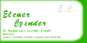 elemer czinder business card